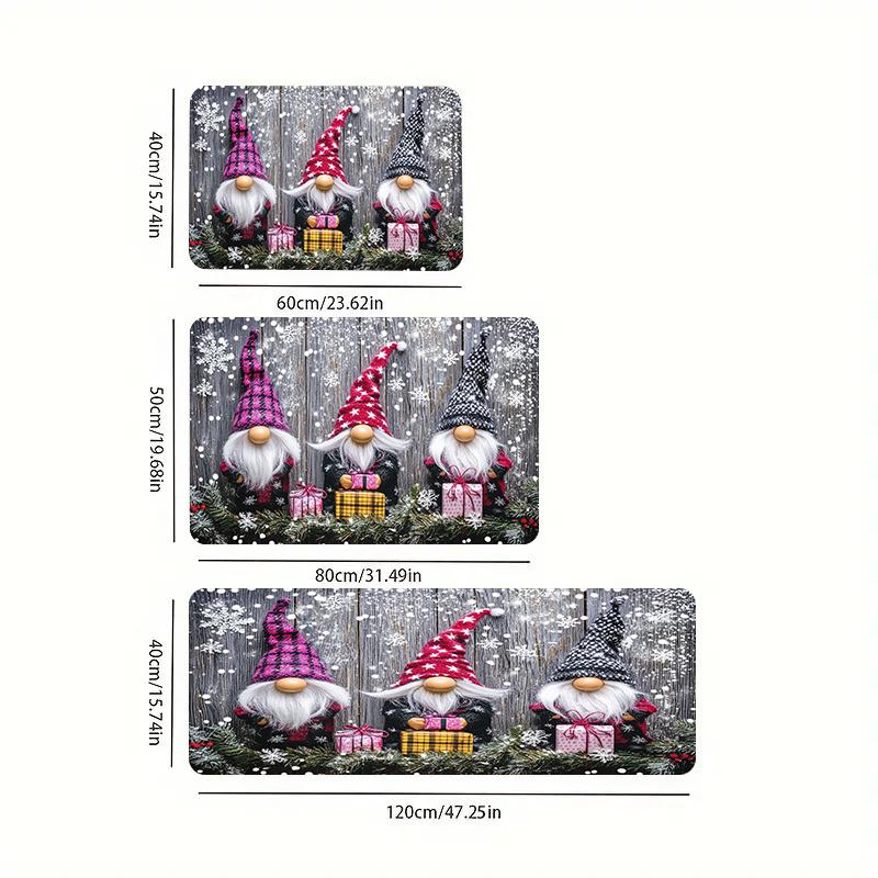 Christmas Carpet Kitchen Rug 3pc Carpet Soft Winter Carpet Doormat Welcome Mat Living Room Carpet Rug For Bedroom Home De