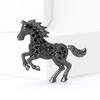 Luxury Rhinestone Horse Brooches Classic Metal Badge Pin Zodiac Animal Lapel Pins  New Year Gifts
