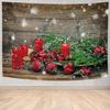 Merry Christmas Santa Claus Fireplace Christmas Gift Print Home Living Room Bedroom Wall Decoration Tapestry