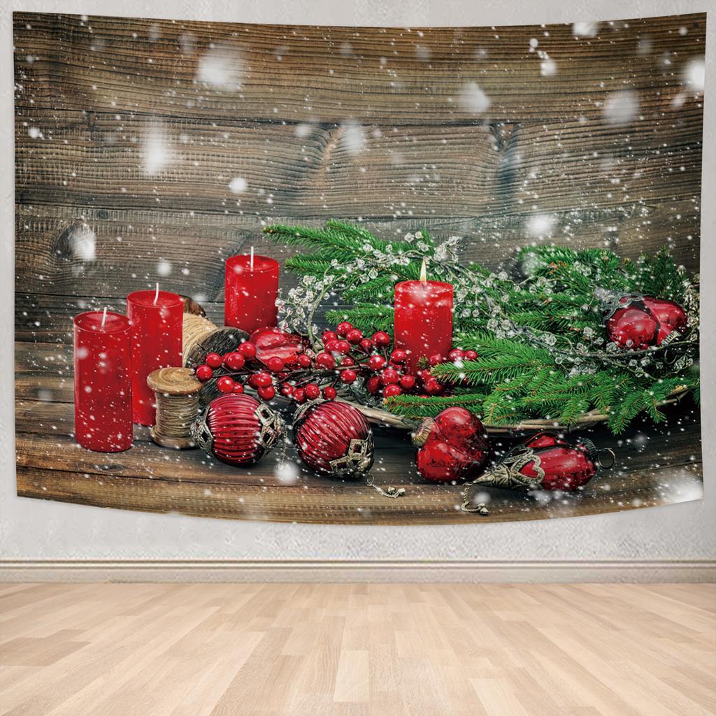Merry Christmas Santa Claus Fireplace Christmas Gift Print Home Living Room Bedroom Wall Decoration Tapestry