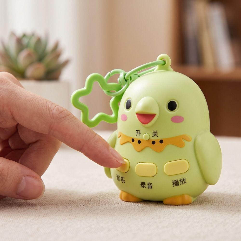 Recording Parrot Teach Talking Bird Shape Voice Recorder Keychain Funny Bird Training Toy Gifts