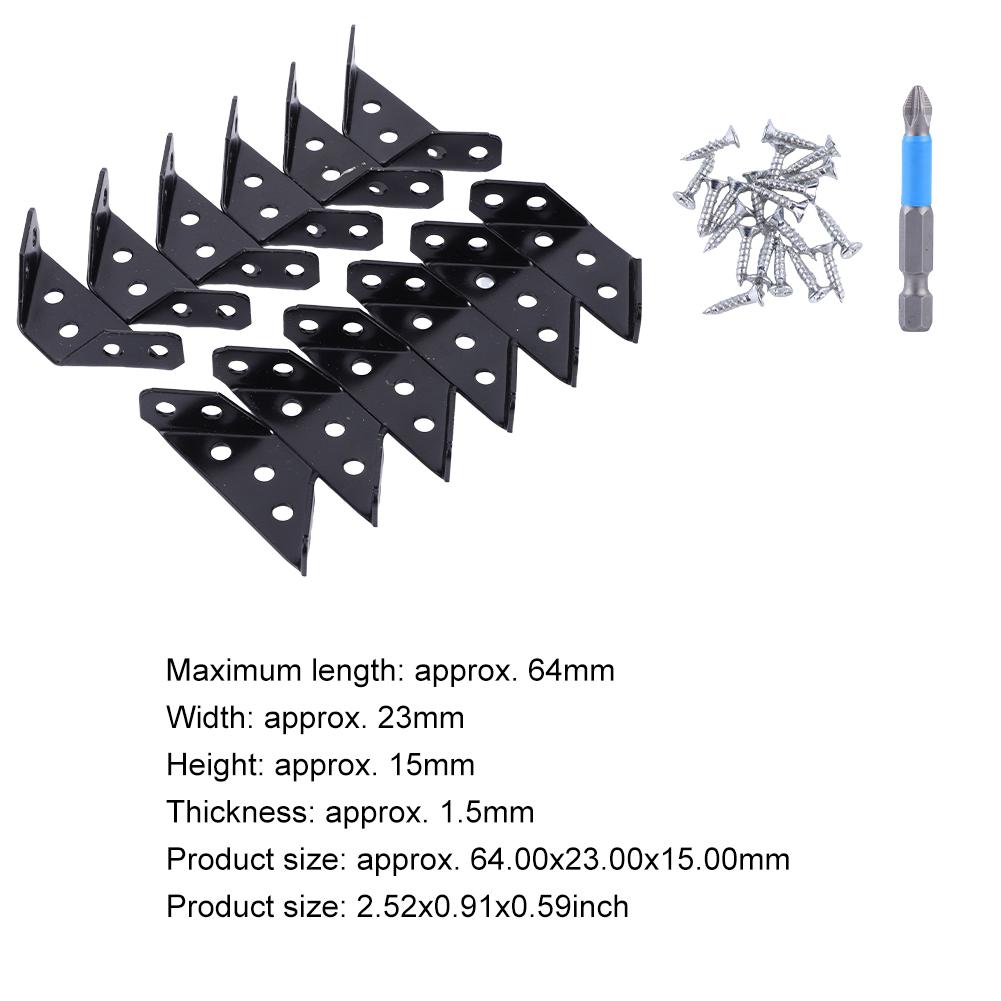12 PCS Triangular Support Brackets with Screws Furniture Angle Shelf Connector for Wood Furniture Drawer Cabinet Table and Chair