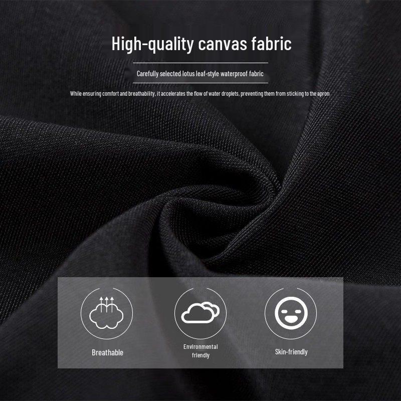 Waterproof Canvas Waist Apron with Logo Printing for Cafes and Restaurants