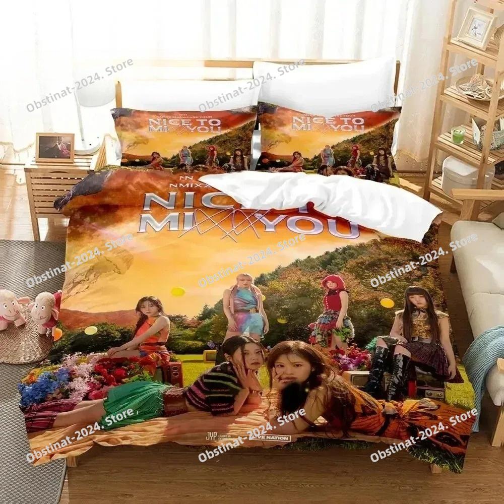 3D Print Fashion Kpop NMIXX Bedding Set Boys Girls Twin Queen King Size Duvet Cover Pillowcase Bed boys Adult Bedroom