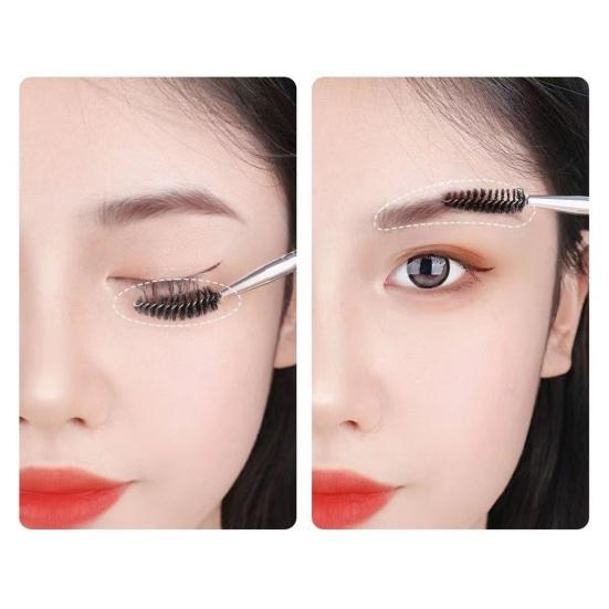 Набор кистей для бровей с двойной головкой, 3 шт., спиральная коническая кисть для макияжа глаз, пластиковая ручка, кисть для ресниц, профессиональная расческа для ресниц, инструмент для бровей