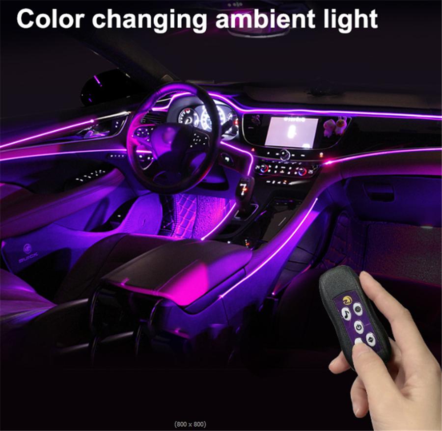 2Pcs Car Interior Lights Decorative Ambient Lamp Neon Atmosphere Light Strip