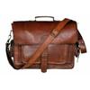 Bag Leather Men Shoulder Messenger Padded Laptop Briefcase Vintage Work Satchel