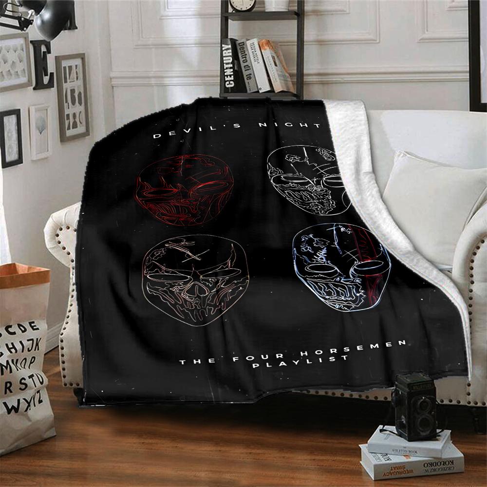 1pc Blanket - Devil's Night Print Design,Lightweight Blanket for Sofa,Bed- Soft &Warm,Gift for All Seasons