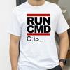 Run Cmd Компьютерный Программист принт Футболка Подарок на День Рождения Мужчине Парню Мужу Летняя дышащая с круглым вырезом с коротким рукавом Футболка