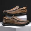 Fashion Outdoor Leather Men Sneakers Slip On Casual Shoes Handmade Man Walking Shoes Light Loafers Moccasins Comfortable Hiking Footwear