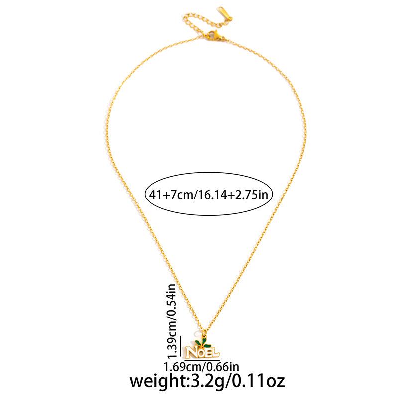 European & American Christmas Bell Tag Pendant Necklace - Non-fading Titanium Steel Clavicle Chain, New Style.