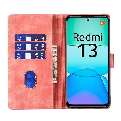 Чехол для Xiaomi Redmi 13 4G/13 5G с сердечком, кошкой, складной подставкой, из ПУ кожи, чехол для телефона