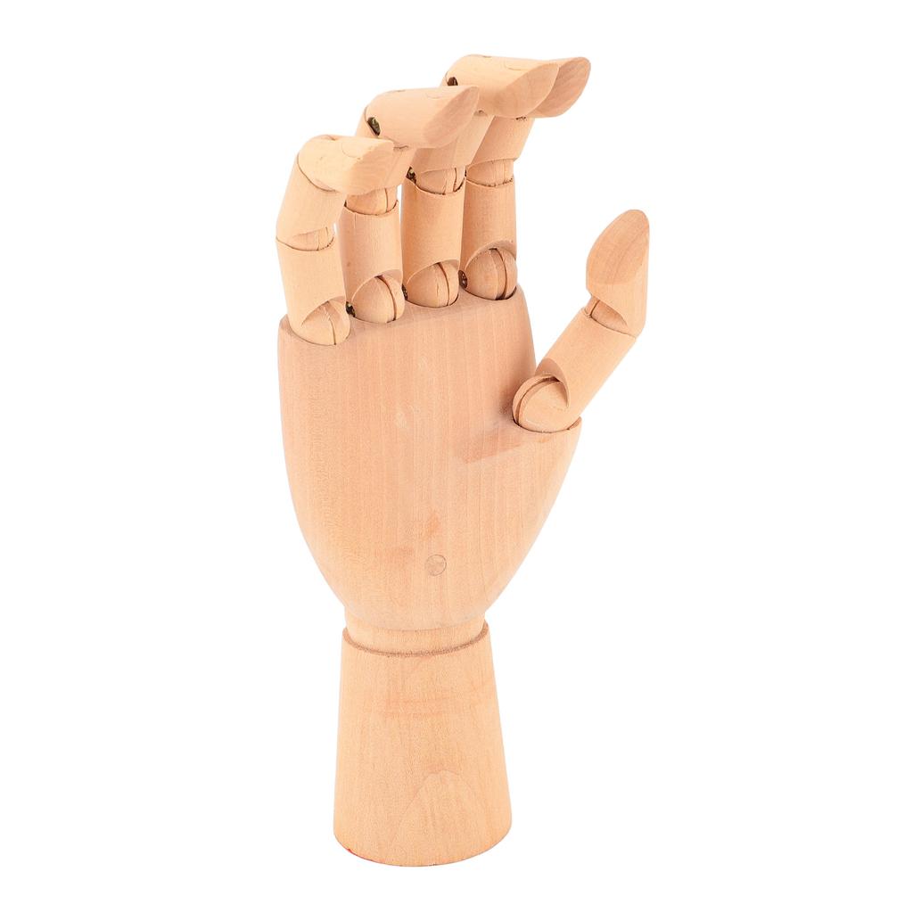 Wooden Hand Model Flexible Movable Fingers Right Hand Mannequin Figure for Display Drawing Study