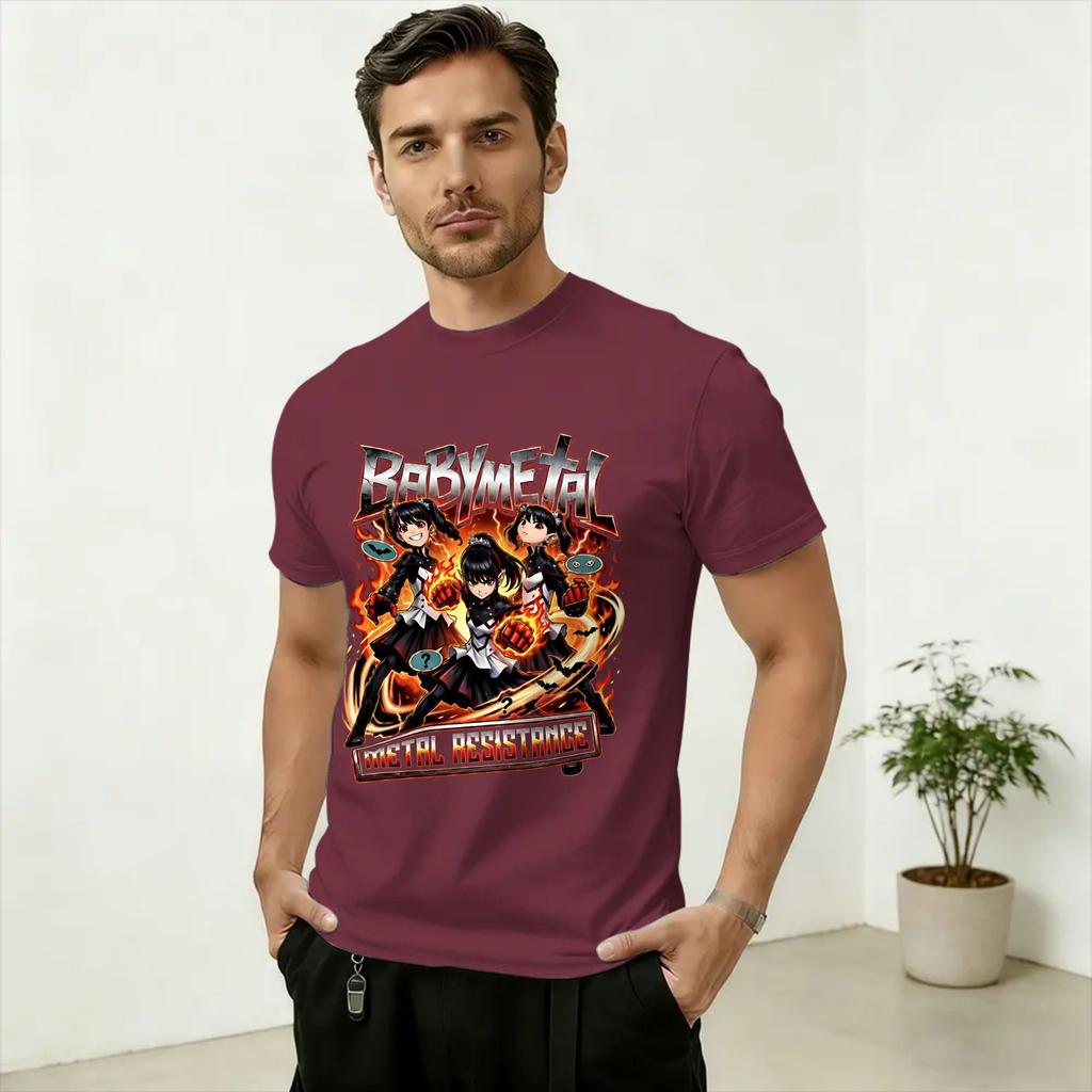 Babymetals Japan Band T-Shirt Beach  Cotton T-Shirts For Adult Popular Custom DIY Tee Shirt Short-Sleeved Funny Tops