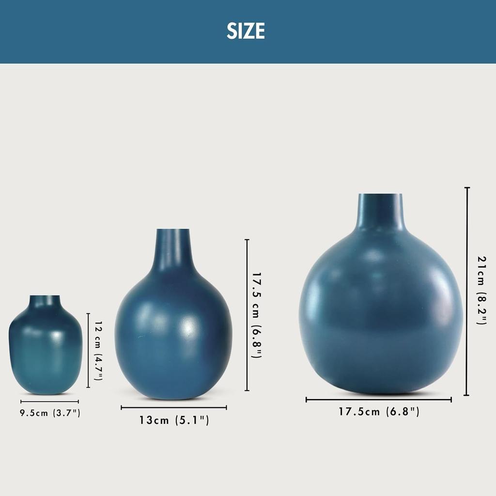 Металлическая ваза для цветов для домашнего декора, гостиной, офиса| Настольная декоративная, для фестивалей, дня рождения, опалово-синяя