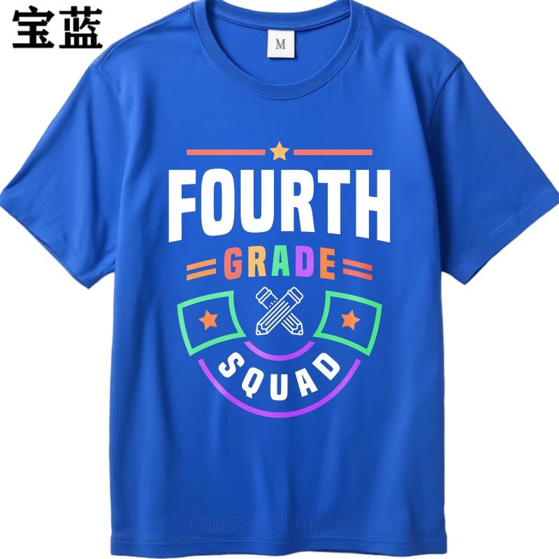 Stylish For Him Summer tshirt Fourth Grade Squad Design With Stars And Pencils Short Sleeve New Arrived ONeck Unisex Top Tees