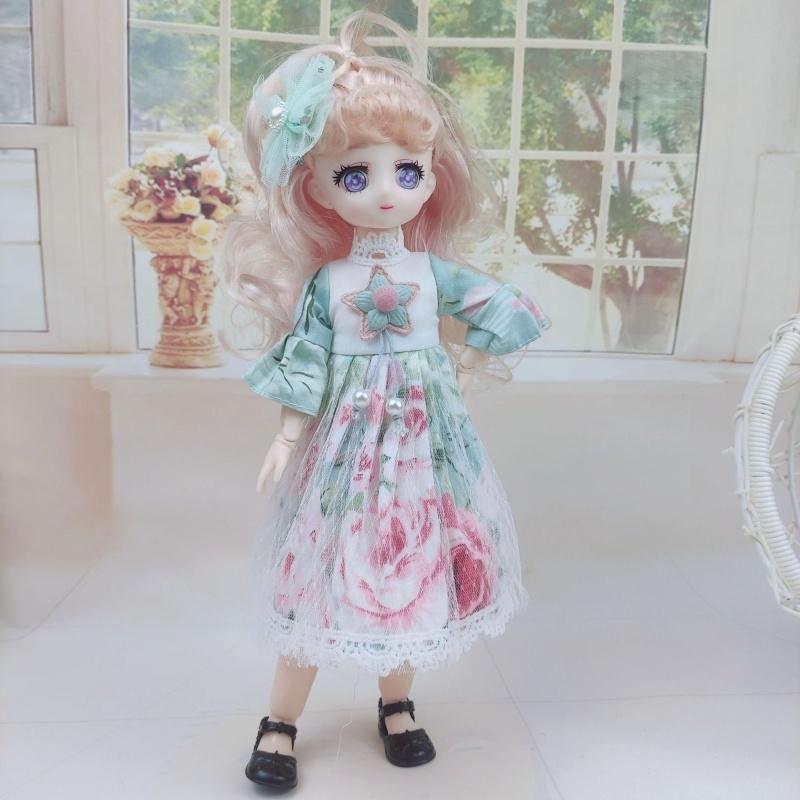 Одежда для куклы BJD 1/6 Милое платье Юбка Головной убор 30 см Кукла-принцесса Повседневный костюм Наряд Аксессуары для куклы Игрушка для DIY для девочки Подарки
