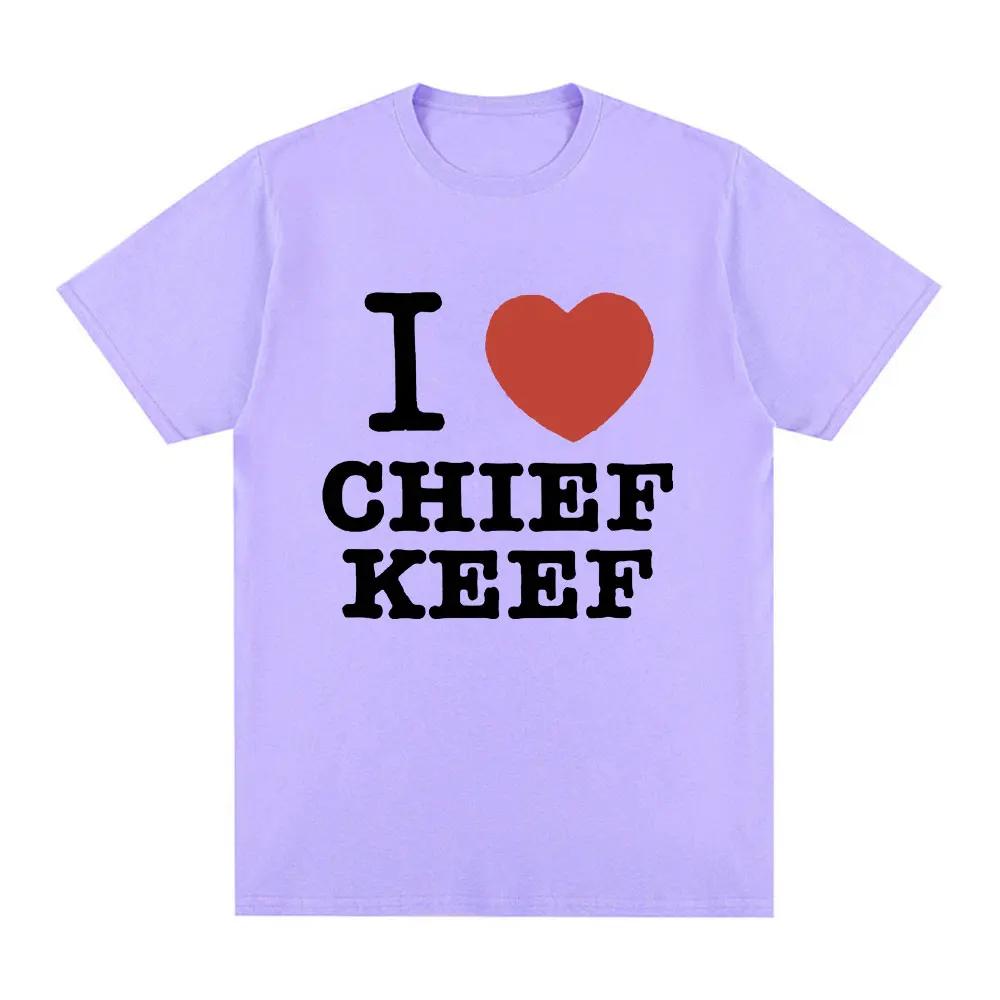 Футболка I Love Chief Keef, мужская модная повседневная футболка с коротким рукавом, винтажные готические хлопковые футболки большого размера в стиле хип-хоп, уличная одежда