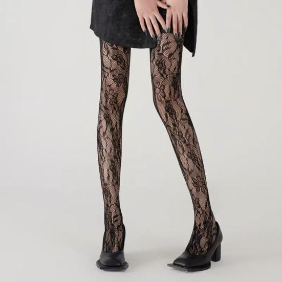 Женские колготки с ажурным узором в виде цветка лозы, ультратонкие, прозрачные, высокоэластичные, противоскользящие, однотонные, для свиданий, мини-юбка, подходящие чулочно-носочные изделия