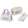 Skater Sumikko Gurashi 23 Rabbit Garden Antibacterial Dishwasher Safe Soft Lunch Box with 4-Point Lock, 2-Tier, 600ml Combo Set (Chopsticks/Spoon), In