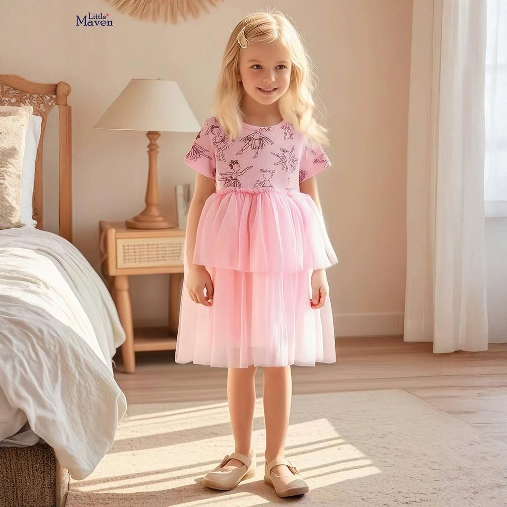 Летнее платье принцессы для девочек, дышащая сетка, милое детское платье