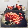 Home Flower Rose Pattern 3d Printing (three-piece Set) Single Double Queen Quilt Cover Pillowcase Bedding Set
