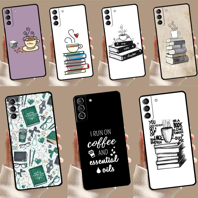 Чехол «Книги и Кофе» для Samsung Galaxy S23 S24 Ultra S8 S9 S10 S22 Plus Note 10 20 Ultra S20 S21 FE