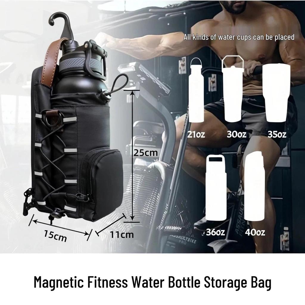 High-End Portable Crossbody Fitness Bag with Magnetic Water Bottle Holder