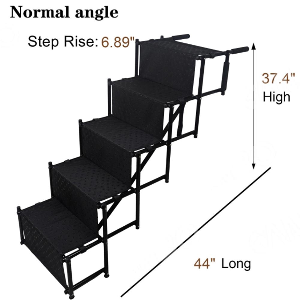 5-ступенчатая складная лестница для питомцев с нескользящей поверхностью, рампа для собак в машину для крупных собак, выдерживающая до 150 фунтов, для легковых автомобилей и внедорожников, грузовиков