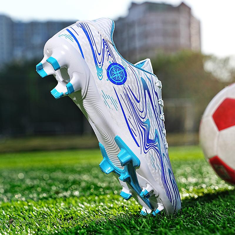Футбольные бутсы 31-44, высококачественные амортизирующие, противоскользящие и износостойкие, с длинными шипами, спортивные тренировочные футбольные бутсы для занятий спортом на открытом воздухе