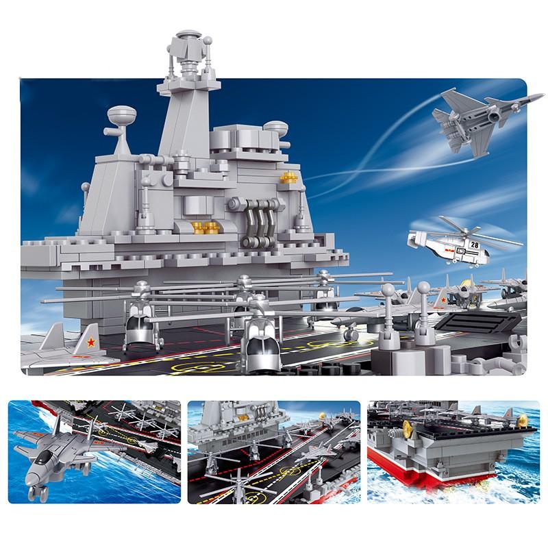 Military Series China Liaoning 16 Plastic Assembled Building Blocks Children's Educational Toy B0399 1058pcs