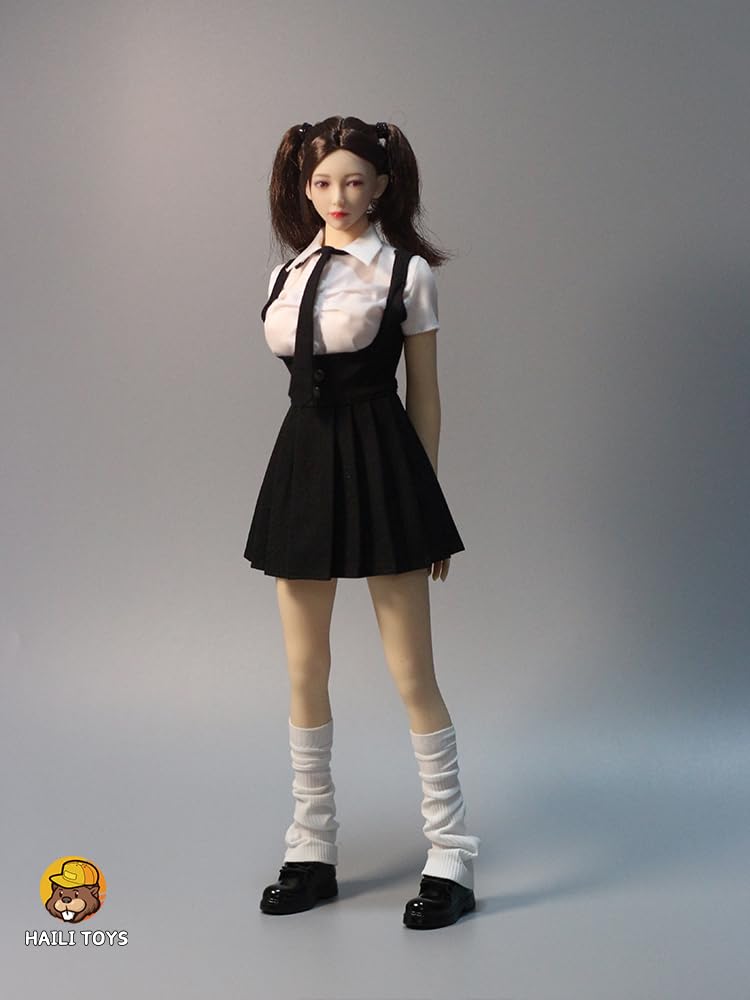 [TOYBARJAPAN] Аксессуар для фигурки масштаба 1/6 Подходит для TBLeague и других типов тел. HAILI TOYS Офисная леди (OL) Униформа JK для рабочего места: Рубашка, Галстук, Подтяжки