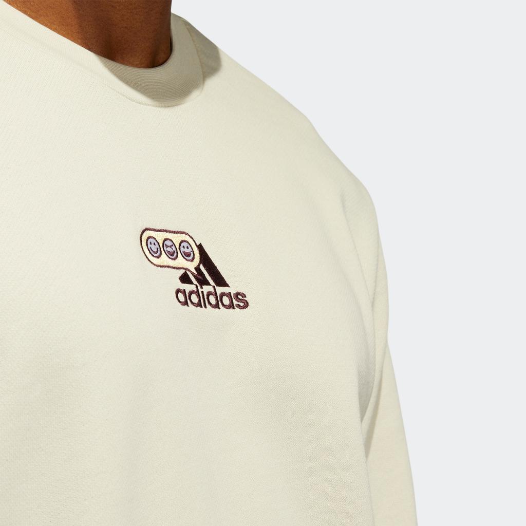 Adidas Opti G Sweat Logo Print Толстовка с круглым вырезом Мужские топы Белый HM2497