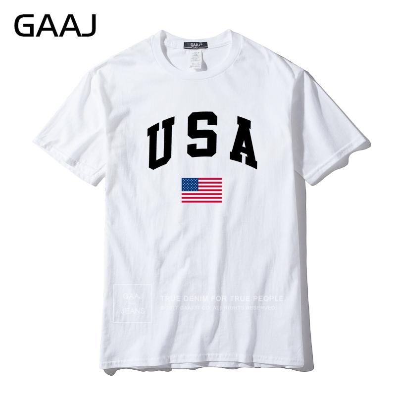 GAAJ USA Американский флаг Мужская футболка Топ Высококачественные 100% хлопковые футболки Для мужчины Футболка Печатный бренд Одежда Повседневная уличная одежда