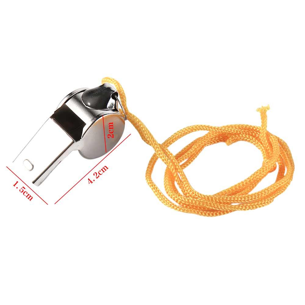 Loud Metal Whistle Soccer With Rope Professional Referee Sport Whistle Smooth Wear Resistant Stainless Steel Whistles Rugby