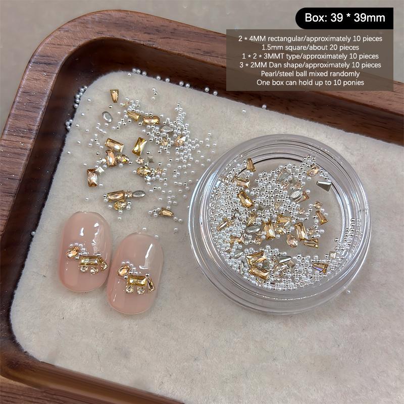 1 Box Year Of The Horse Zircon Nail Art Rhinestone Material Kit Mini Flat-Bottomed Jewelry For Nail Art Crafts