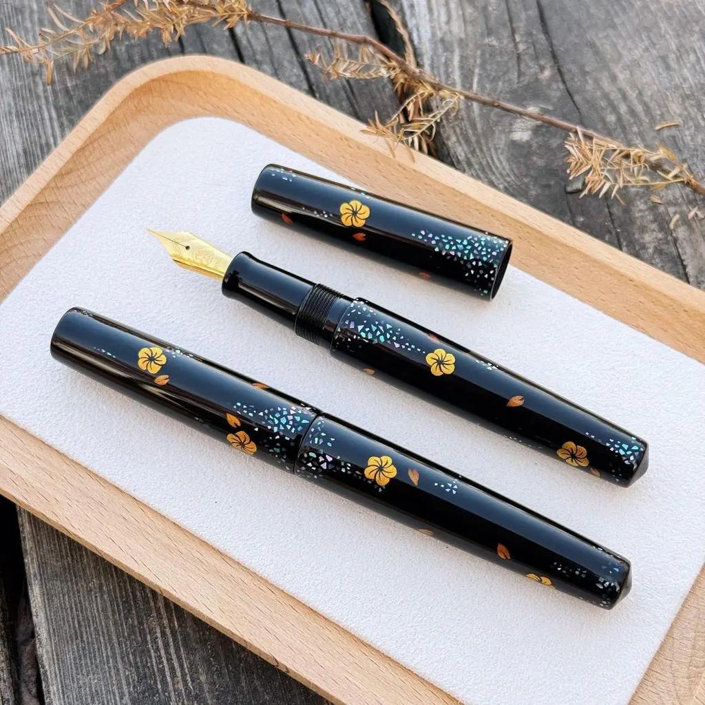 SELMY Hand Made RadenLacquered Cumberland Ebonite Hard Rubber BOCK F Nib Fountain Pen Business Student Stationery Writing Gift