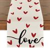 Дорожка для праздничного стола с принтом в виде сердца, утолщенная, термостойкая, 2 размера, простая в уходе, нескользящая, для Дня святого Валентина, для отелей, ресторанов, свадеб, банкетов, украшения стола