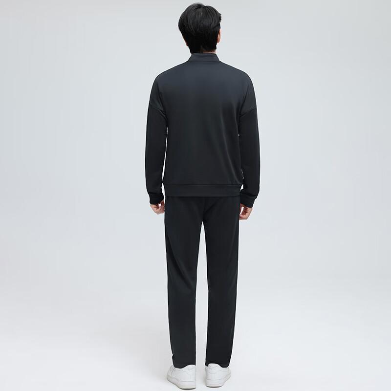 Li Ning Badminton Series Logo Collar Long Sleeve Elastic Belt Long Брюки Casual Sports Suit Unisex Suit Black AWEU035-1