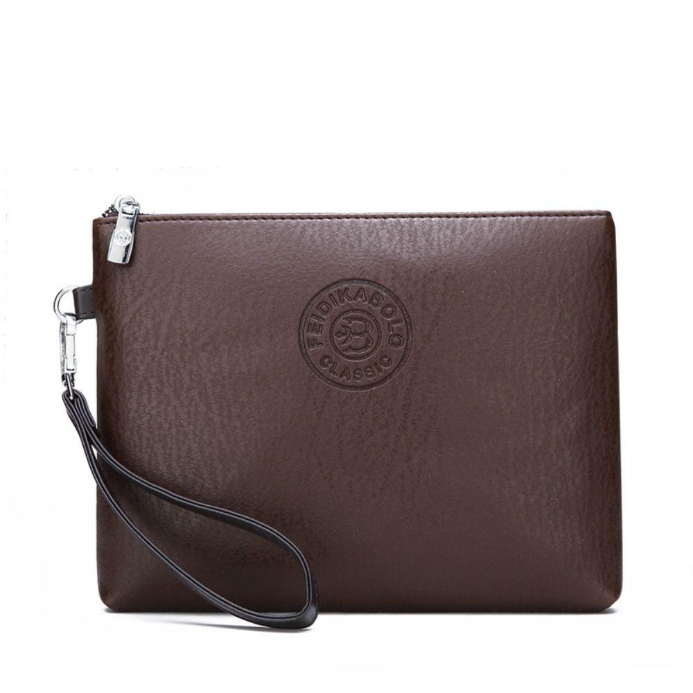Soft Male Clutch Bag Pu Leather Toiletry Bag Practical Men's Handy Bag Outdoor