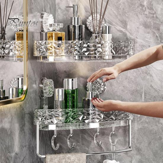 Угловая настенная полка с присоской, стойка для хранения, прочная, выдерживающая большую нагрузку, легко устанавливаемая, прочная полка-органайзер для душа