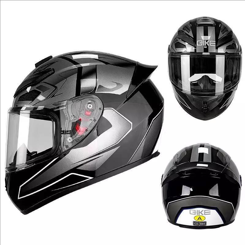 New QK111 Four-Season Full-Face Motorcycle Helmet Unisex Riding Helmet for Adults with Clear or Black Lens Available