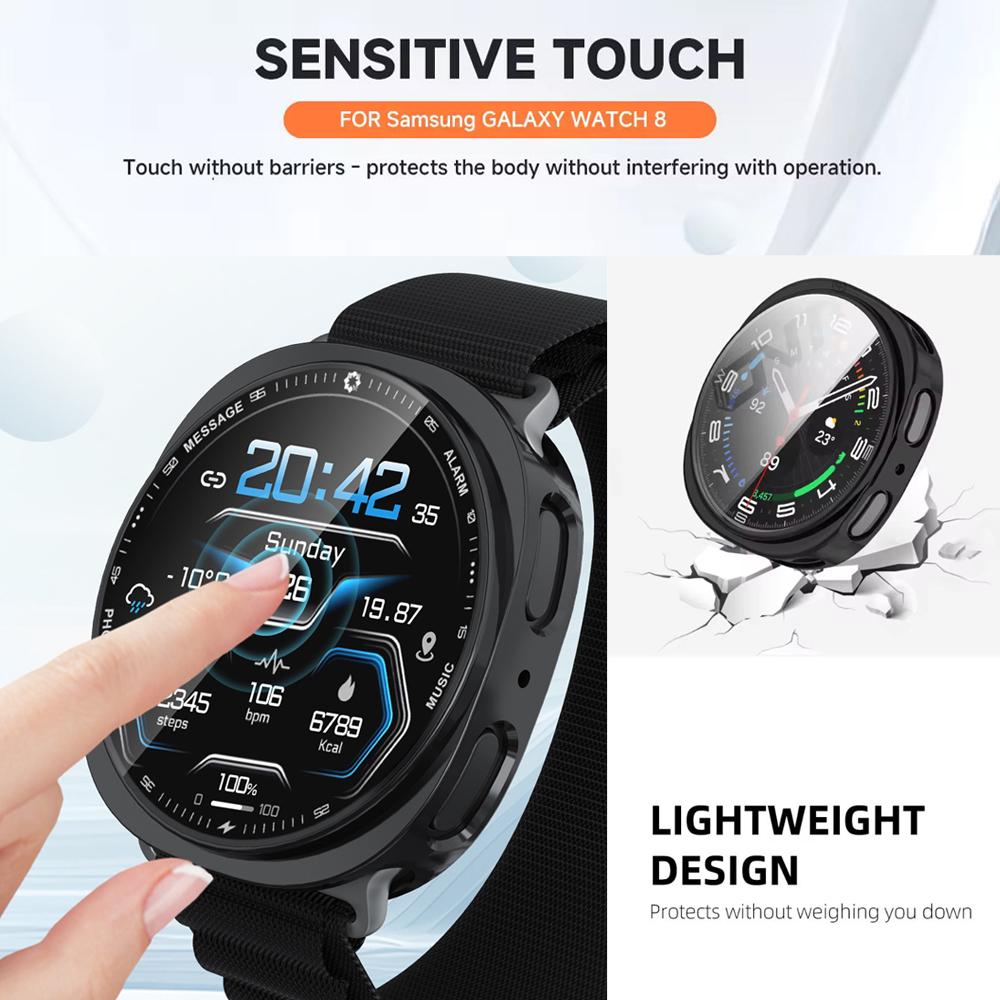 Чехол с гальваническим покрытием из ТПУ для Samsung Galaxy Watch 8 40 мм 44 мм Защитная пленка Аксессуары Чехлы для часов для Galaxy Watch 8 Защита