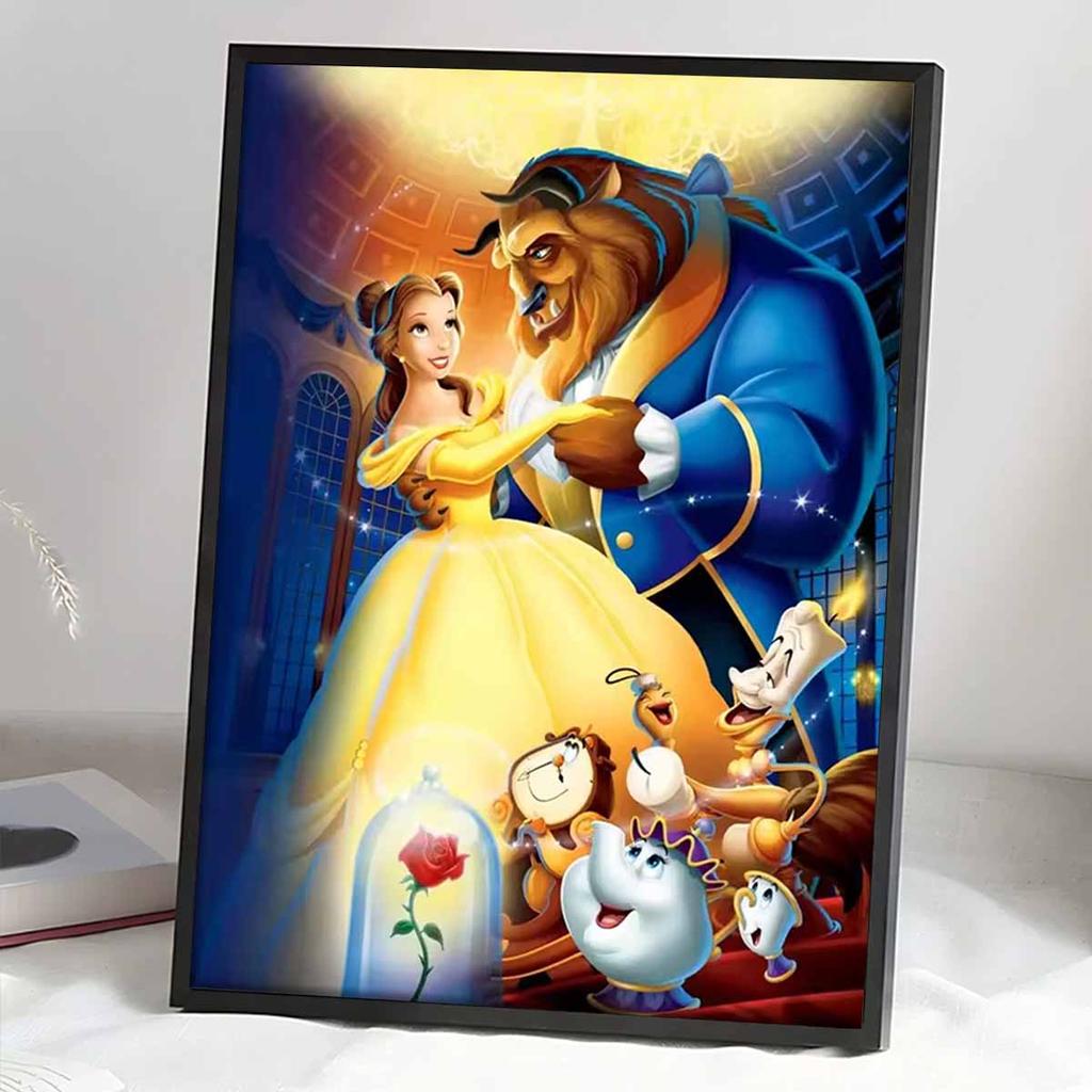 Full Round Diamond Painting Beauty and The Beast Art Rhinestone Picture Mosaic DIY 5D Cross Stitch Embroidery Home Decoration