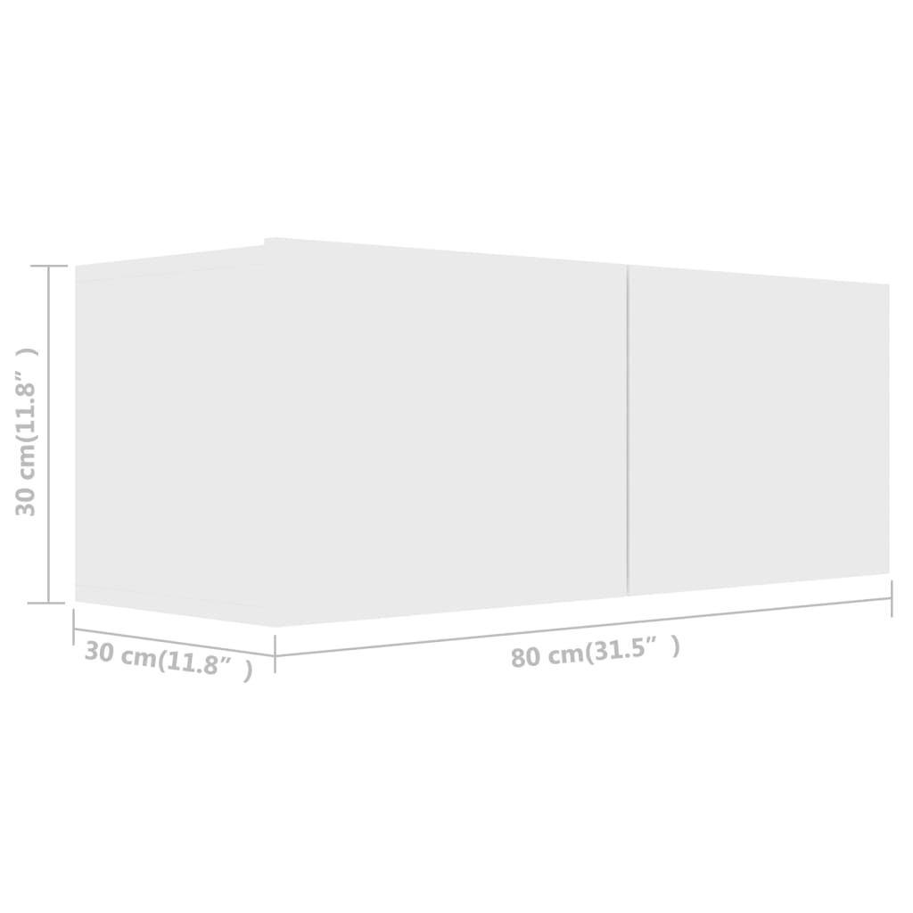 2 piece TV cabinet set white particleboard