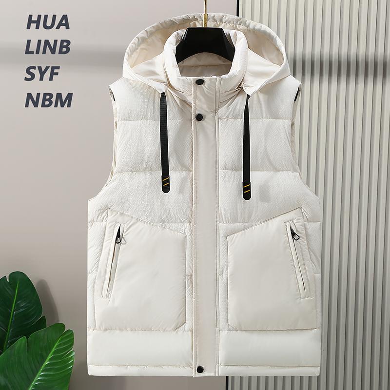 Plus Size S-8XL Autumn Sleeveless Jackets Men Waistcoat New Fashion Men's Warm Vest Hooded Korean Style Padded Coats