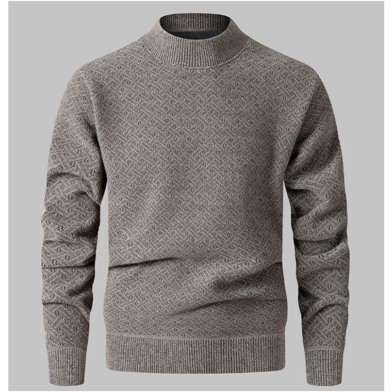 Men S Casual Half Turtleneck Fleece Thick Knit Sweater