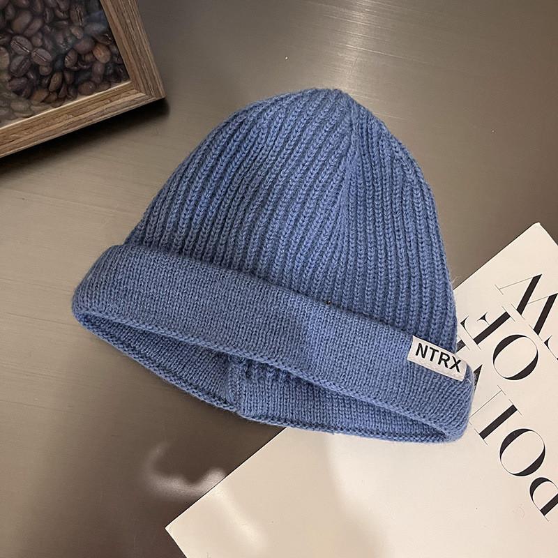 Solid Color Ntrx Letter Pattern Knit Beanie With Warmth For Winter Casual Wear
