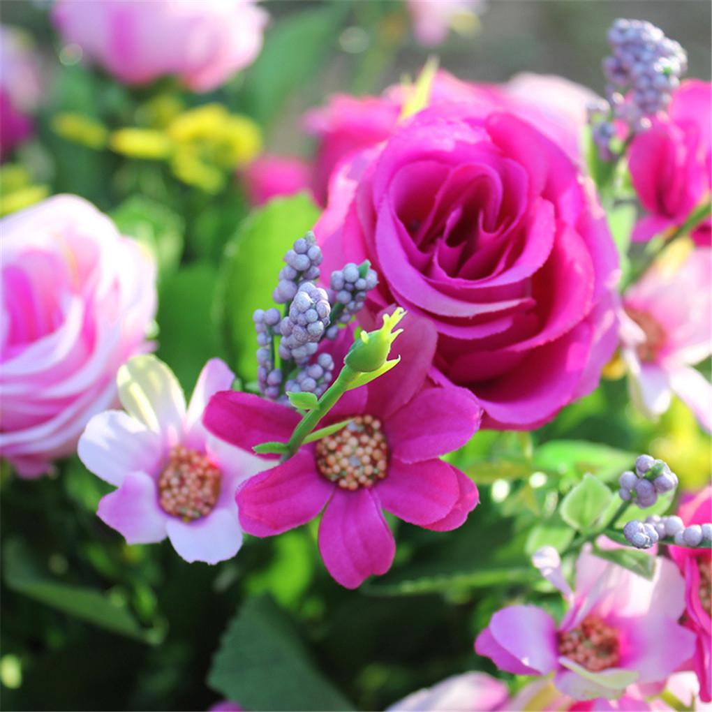 Букет из 10 искусственных роз, имитация декора, свадебный цветок из ткани