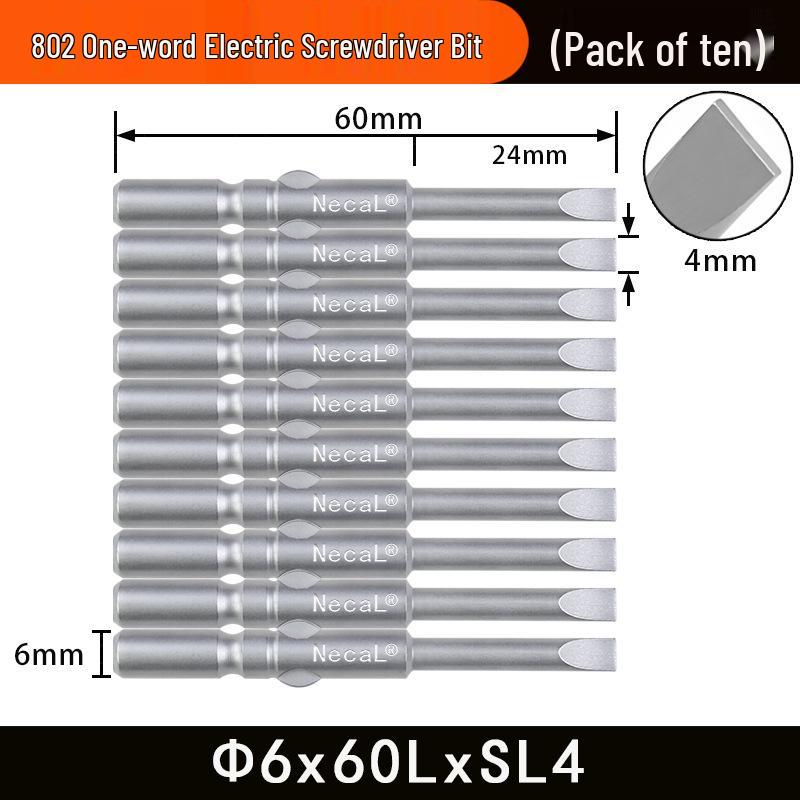 Nigao S2 6MM Round Shank Magnetized Slotted Electric Screwdriver Bit 802